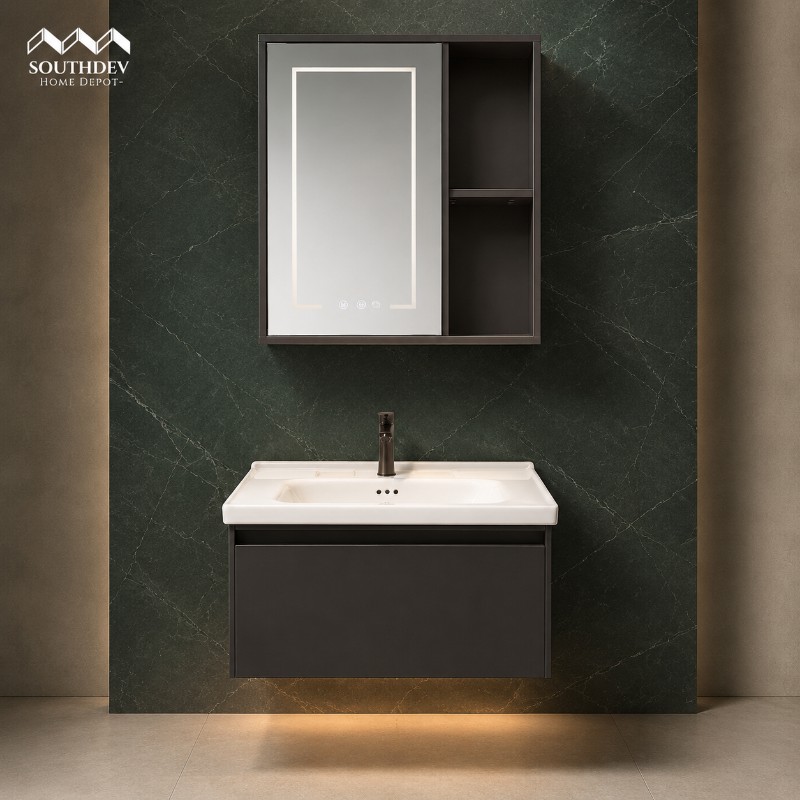 Sliding Mirror Vanity Set